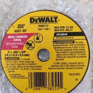 DeWalt Metal Cutting Wheel